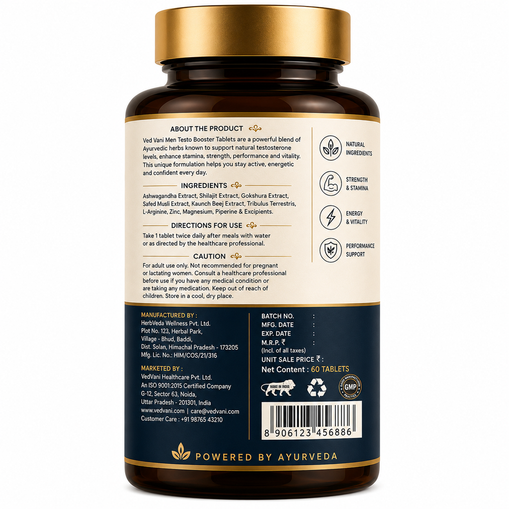 Men's testo booster - stamina and vitality :60 tablets